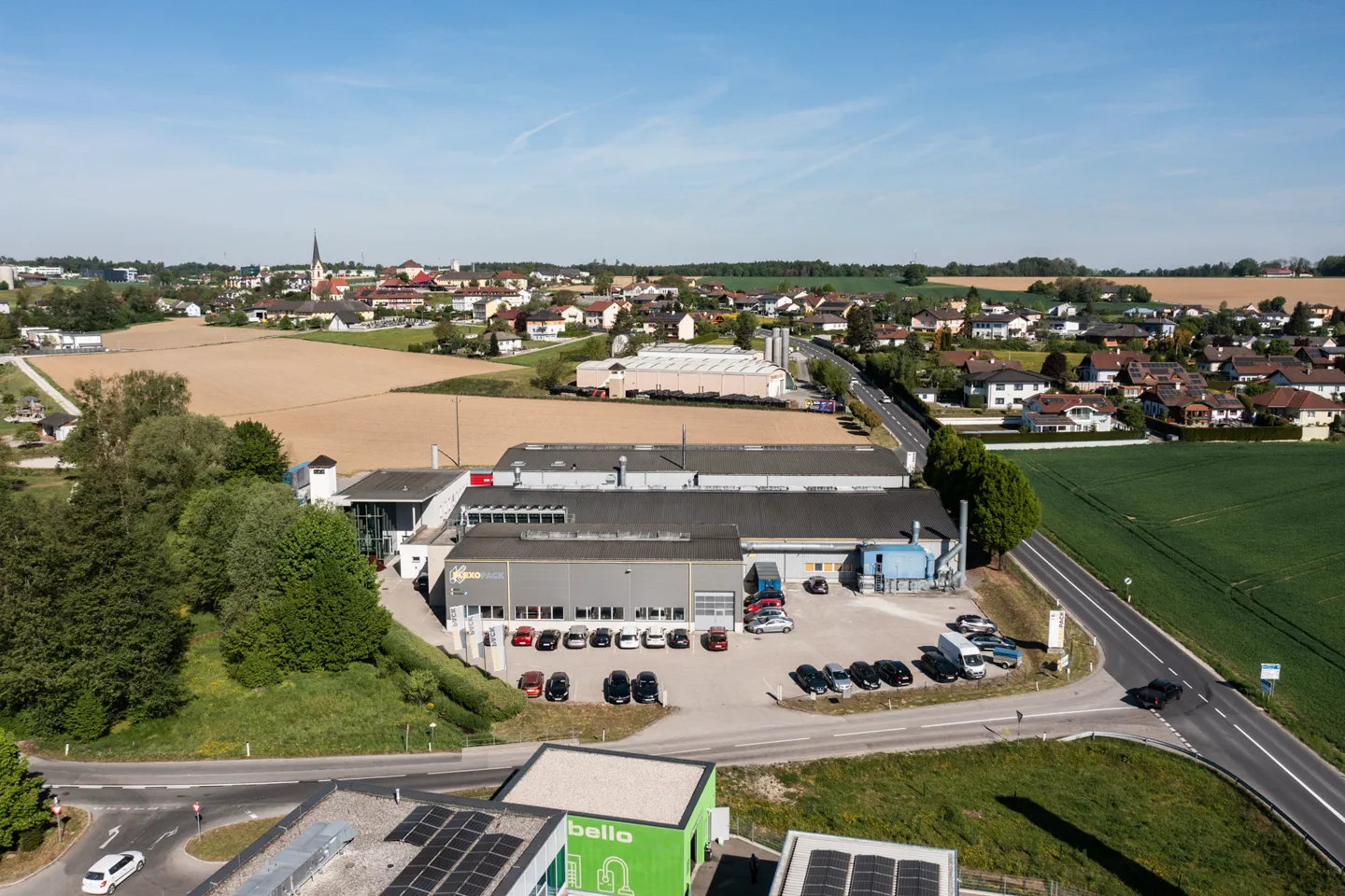 Aerial view of the Flexopack site in Allhaming